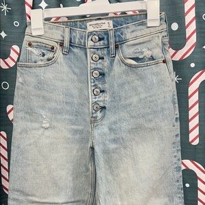 Abercrombie & Fitch Light Wash Button-Fly Jeans